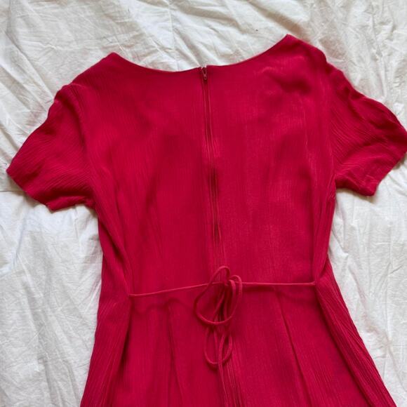 Vintage red layered mini dress button front size 6 rayon sundress picnic - Picture 7 of 8